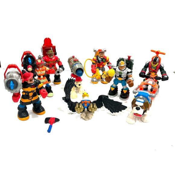 Fisher Price Rescue Heros Vintage Lot with Rescue Pets Accesories Backpacks etc - Picture 1 of 14